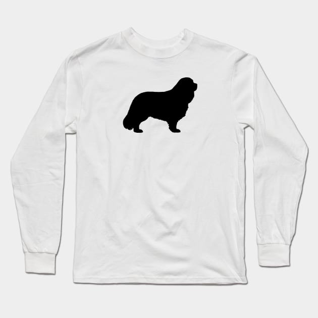 Cavalier King Charles Spaniel Silhouette Long Sleeve T-Shirt by Coffee Squirrel